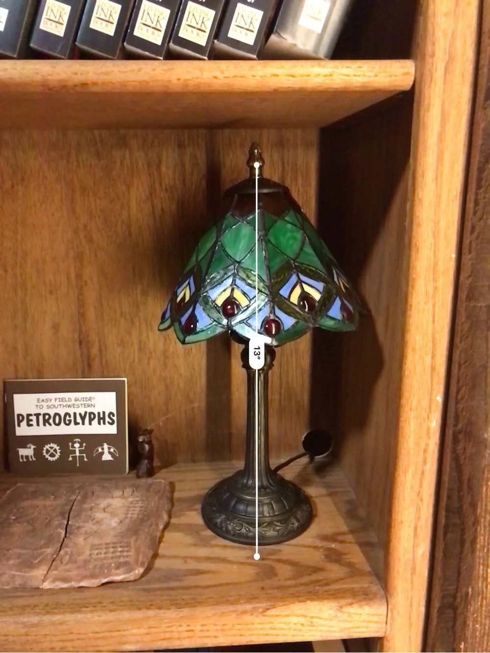 Tiffany style stained glass library light - Picture 4 of 5